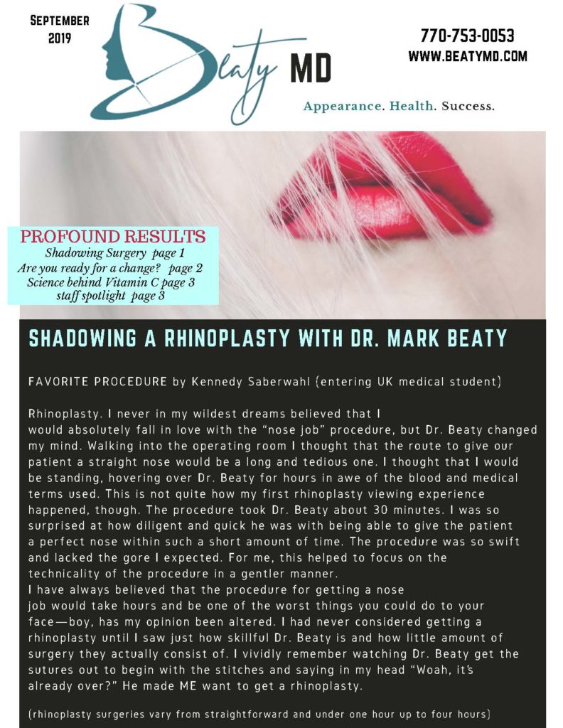 September Newsletter with Specials Page 1