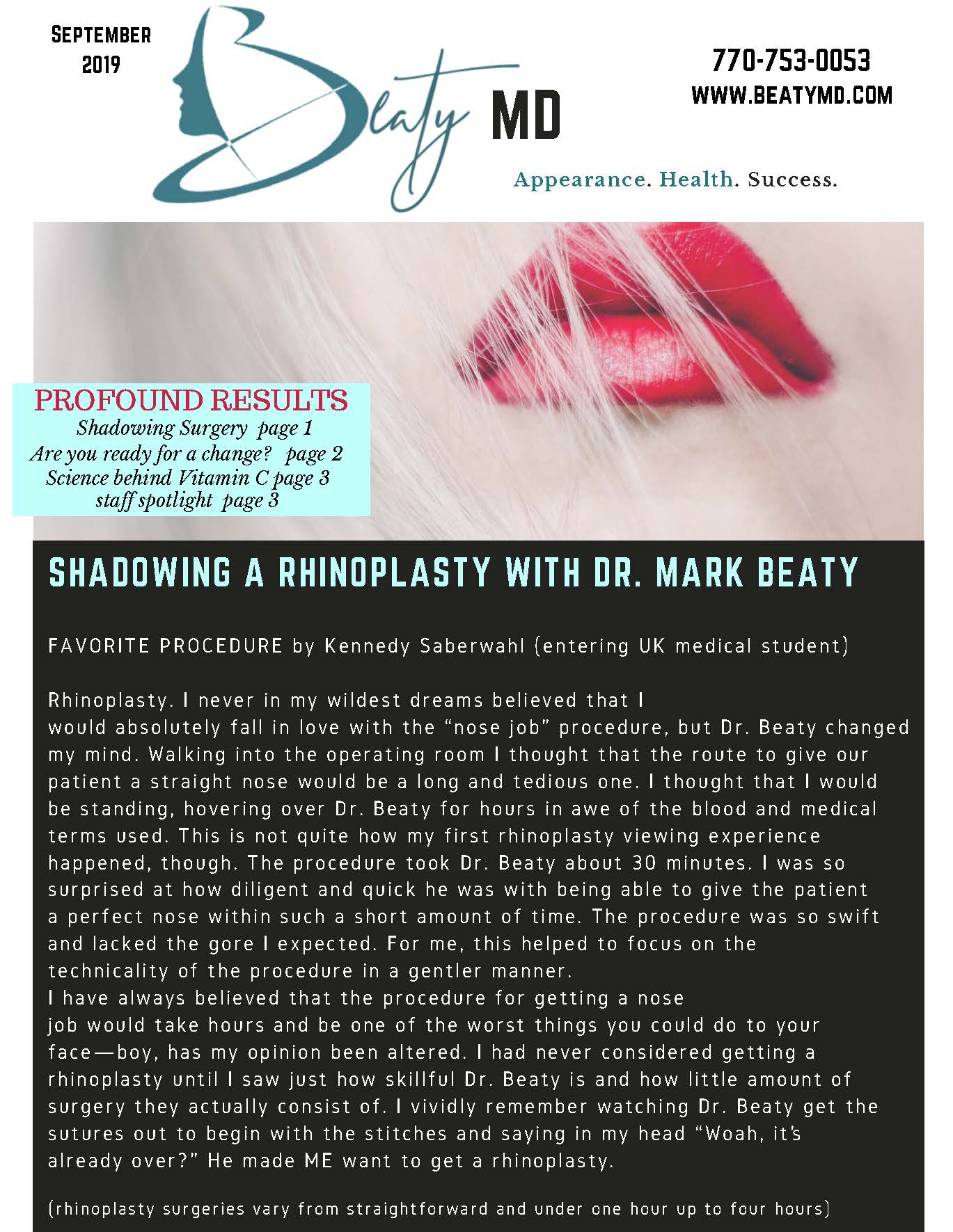 September Newsletter with Specials Page 1