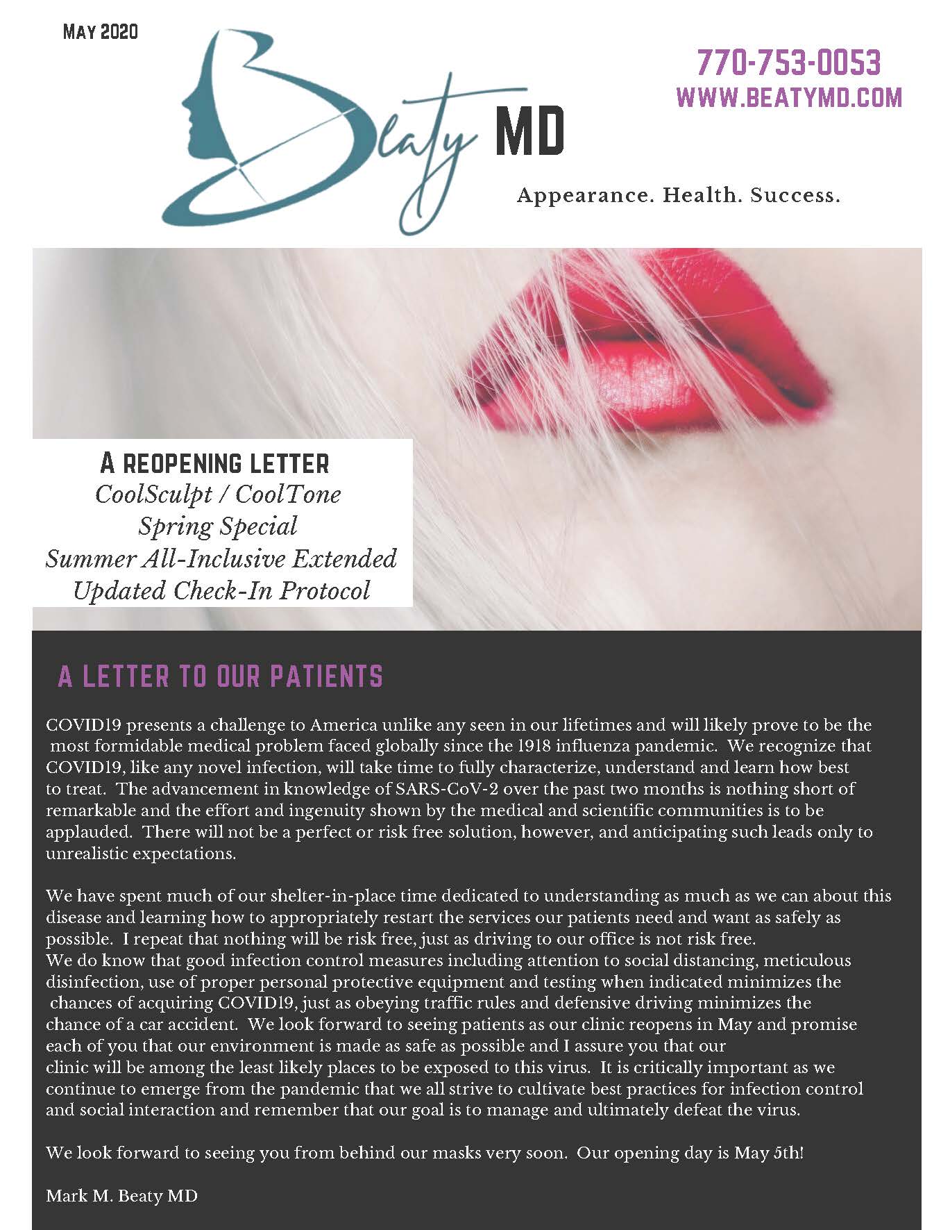 May newsletter Beaty Page 1