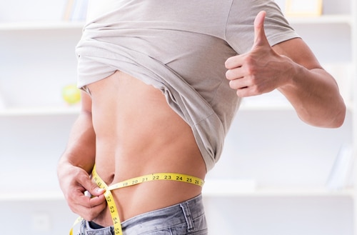 Young man in healthy eating and dieting